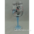 painted red wine glasses goblet with pvc box